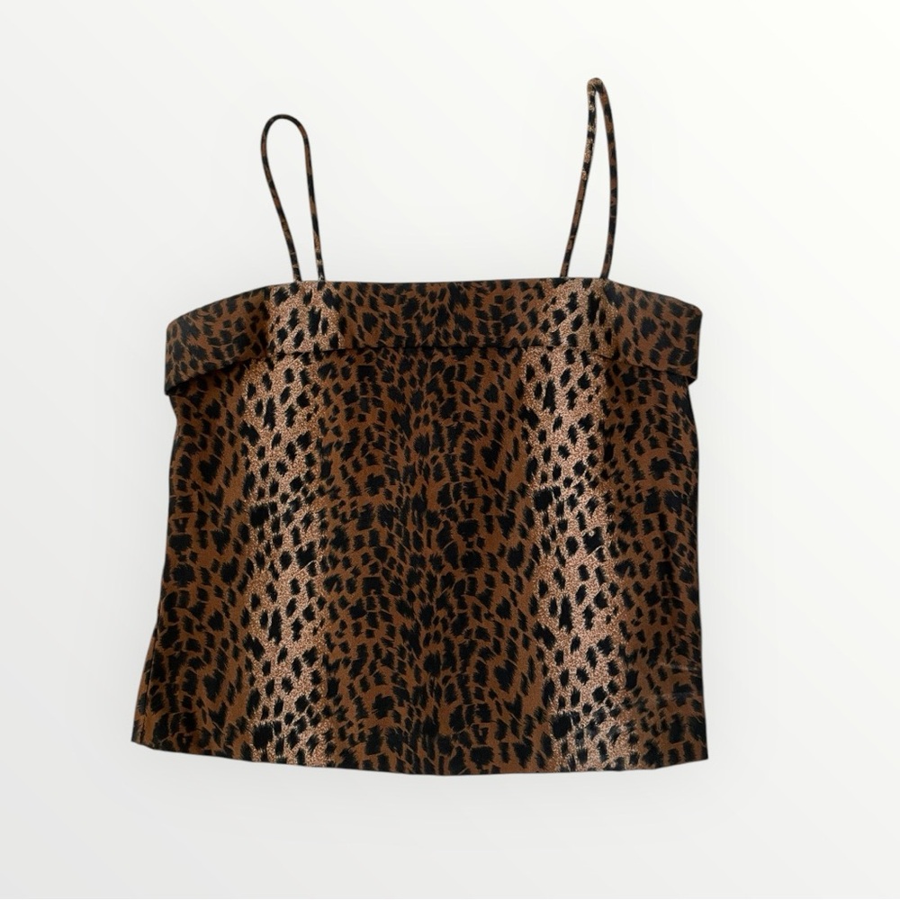 Vintage Cheetah Print Fold Over Top